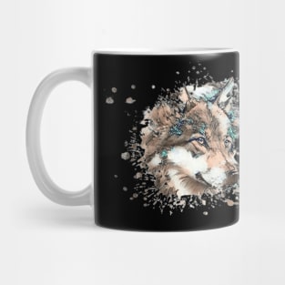 Wolf Tie dye art design Mug